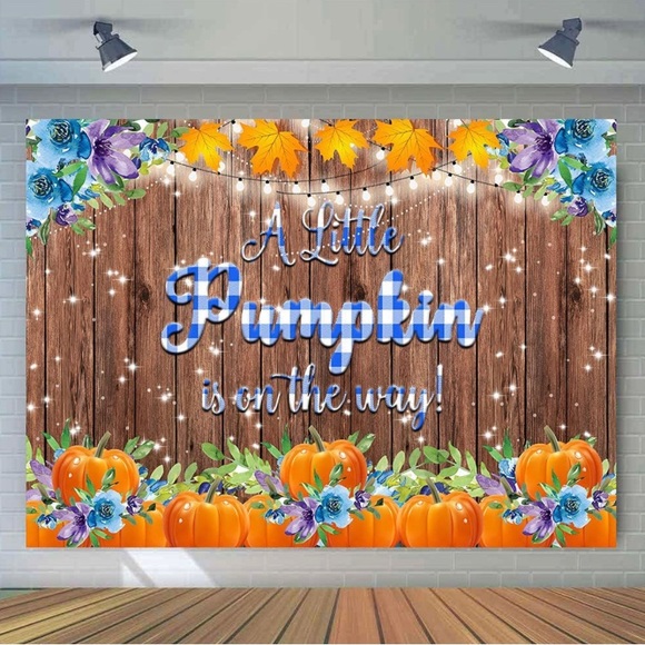 Baby Shower Party Banner Photo Backdrop Our Little Pumpkin is on The Way NEW - Picture 2 of 11